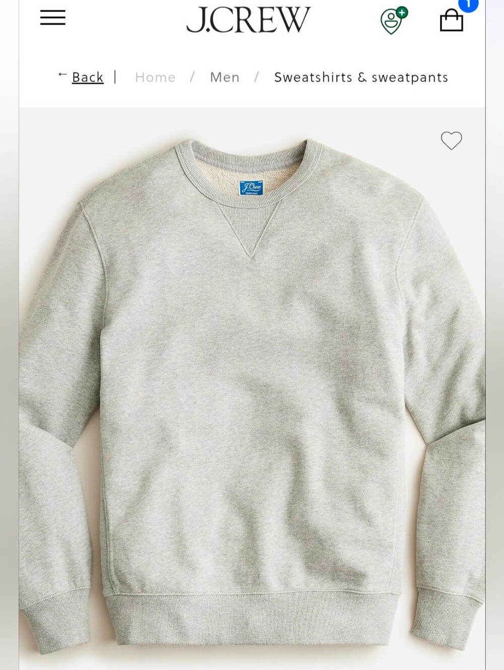 J. Crew 100% Cotton Terry Sweatshirt
